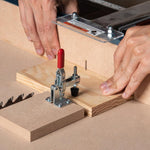 HASTHIP® 4 Pcs Hold Down Toggle Clamps 201, Carpenter Tools Small Quick Release Horizontal Toggle Clamp Holding Capacity 60 lbs/27kg, Woodworking Latch Anti-slip Red Grip Hold Down Hand Tool