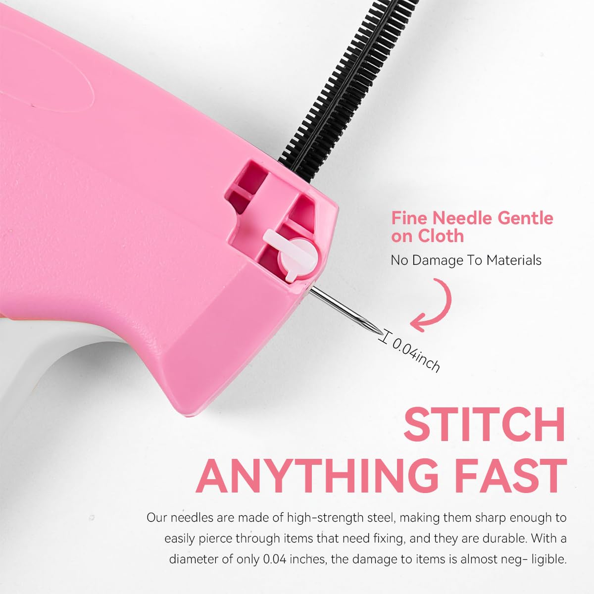 HASTHIP® Quick Clothing Stapler Handheld Sewing Machine Quilt Tacking Gun Micro Stitching Machine Tagging Stitch Tool Kit for Clothing, Quilting, Tailoring