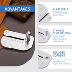 HASTHIP Leather Craft Punch Aid Plate with 4cm Slot and Double Side Scale | Stainless Steel Tool for DIY Leather Projects