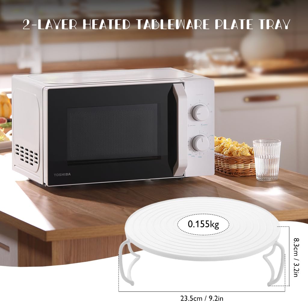 HASTHIP Microwave Plates for Heating with Double Layer 9.2×8.3 in Design | Food Grade PP