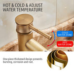 HASTHIP Bathroom Basin Tap with Single Handle Water Control featuring Copper Retro Bamboo Style | Easy Installation and Universal Sink Fit