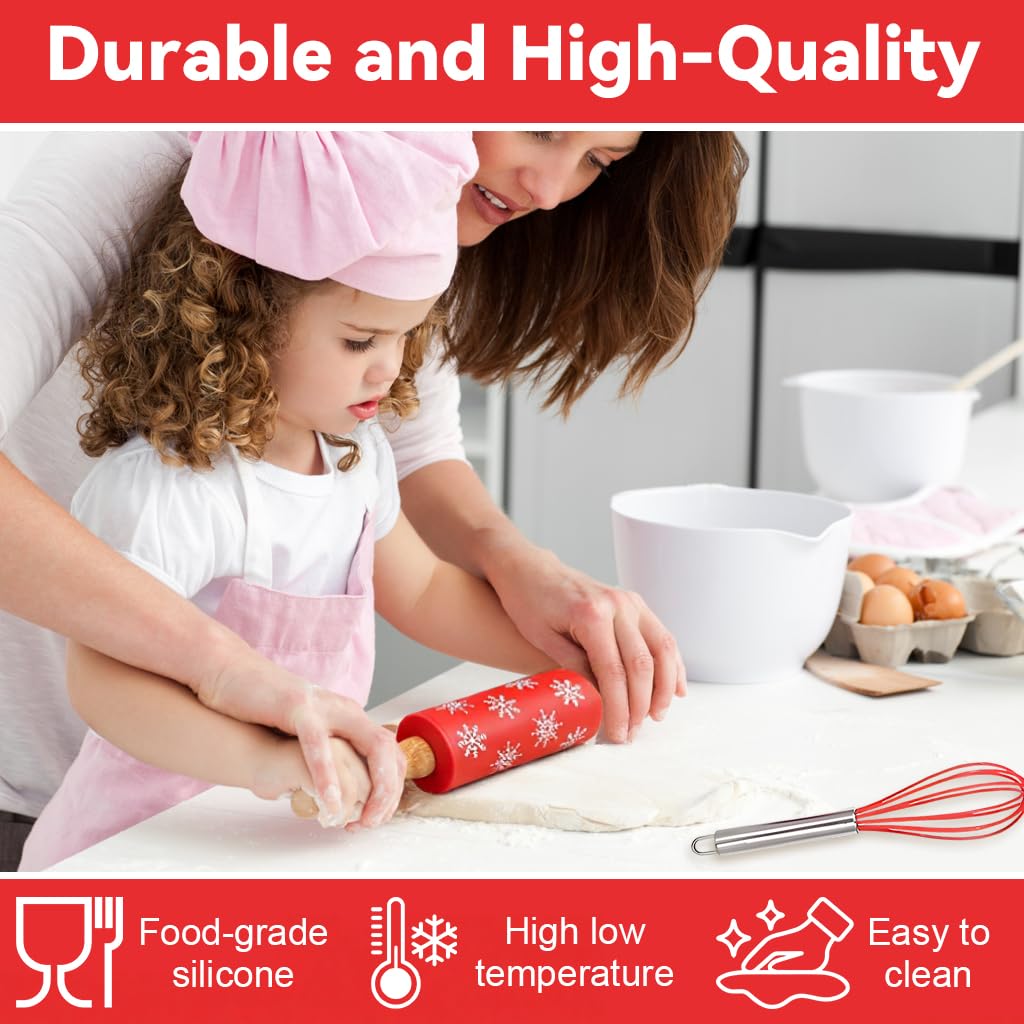 HASTHIP Christmas Baking Set for Family Fun with 9 Pieces including Star Cookie Cutters
