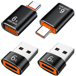 HASTHIP® Adaptador USB a USB C 4 Pack, Conversor Tipo C OTG, Compatible con MacBook, iPad Pro, Samsung Galaxy, Huawei, Carga Rápida y Transferencia de Datos