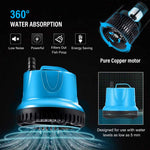 HASTHIP Submersible Water Pump for Aquarium with 60W Power & 3200L/H Flow | 4 Suction Cups
