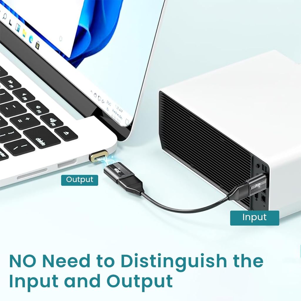 HASTHIP® HDMI to HDMI Adapter 8K, HDMI 2.1 Female to Male Connector Extension Adapter Support 8K@60Hz / 4K@120Hz 48Gbps UHD 2160P 1080P 3D, HDR, ARC for Laptop, PC, Monitor, Roku TV