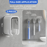 HASTHIP Wall Toothbrush Holder for Bathroom with Dustproof Cover and Clear Window | 6PCS Set