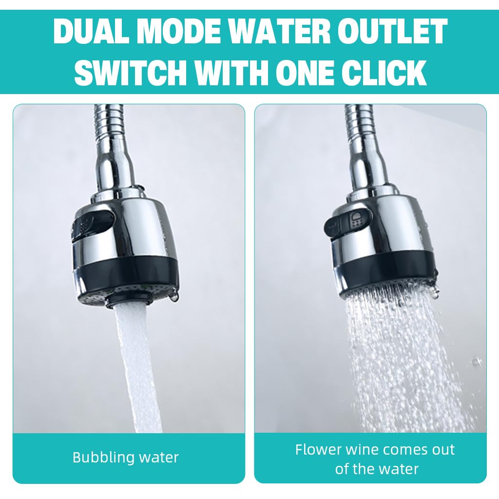 HASTHIP Wall Mounted Faucet for Kitchen and Bathroom featuring 360° Flexible Gooseneck | Zinc Alloy Construction with Switchable Water Modes
