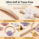 HASTHIP® 10-Piece Soft Floral Headbands for Babies