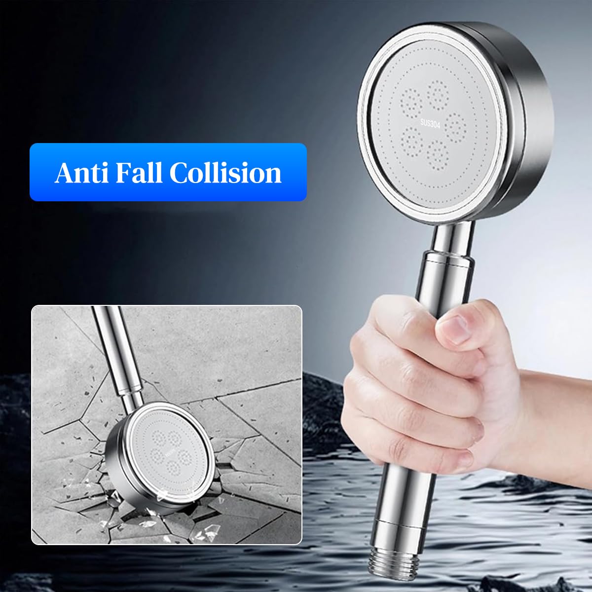 HASTHIP Hand Shower Head for Bathroom with 2.5 GPM Pressure Increaser and 304 Stainless Steel