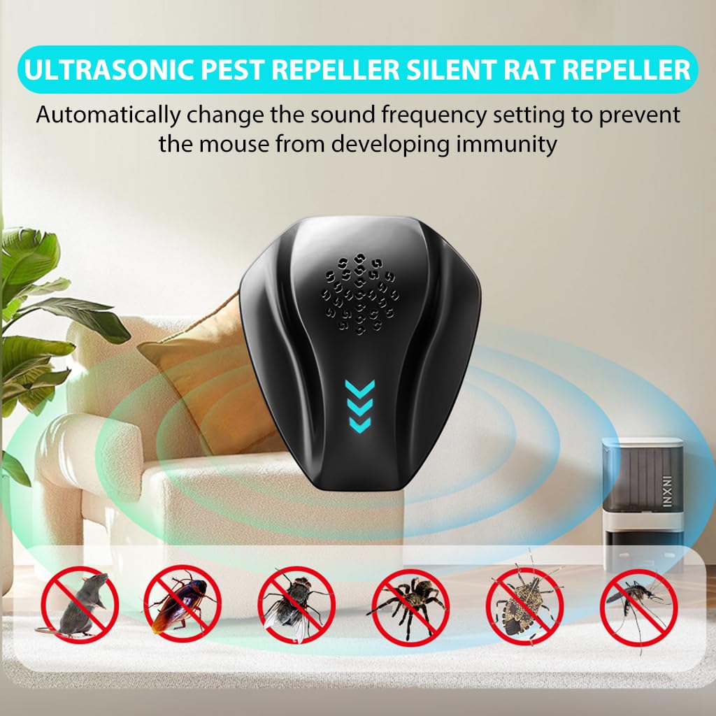 HASTHIP Ultrasonic Pest Repeller for Indoor Home Use with Smart Frequency Technology | Silent Plug-In Pest Control Device for Rodents, Mosquitoes and Cockroaches
