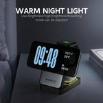 HASTHIP® Upgraded 3 in 1 Wireless Charger, Charger Cradle, Luminous Foldable Wireless Charging Cradle, Compatible with Charger & 16/15/14/13/12