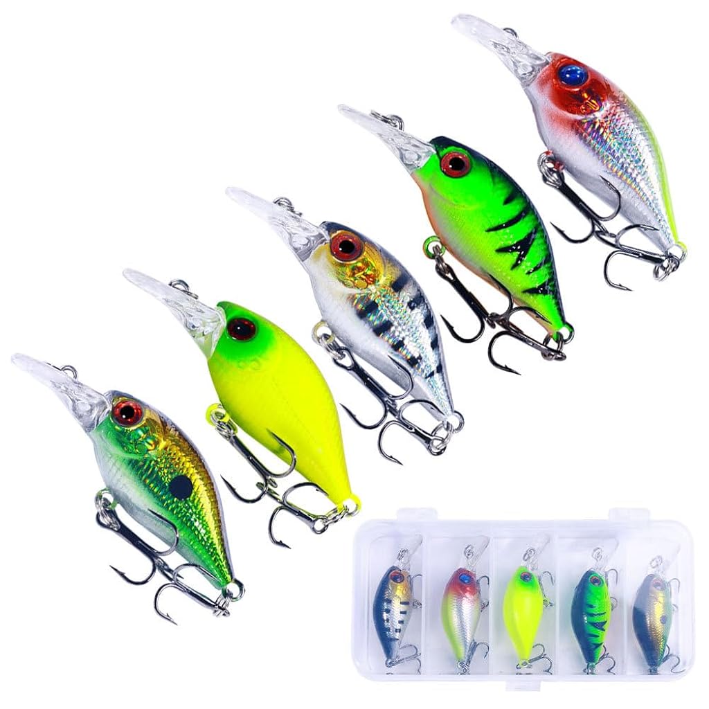 HASTHIP® 5pcs/lot Fishing Lures Kit Plastic Crank Bait