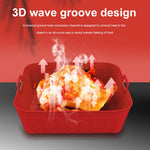 HASTHIP Air Fryer Silicone Baking Tray, 8.2 Inch Non-Stick Silicone Air Fryer Liners for 4-7QT, Reusable Square Air Fryer Oven Pot with Anti-Scalding Handles, Food Safe Air Fryers Accessories (Red)