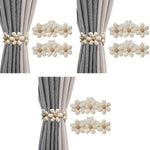HASTHIP Curtain TieBacks for Drapes featuring Pearl Decorative Holdbacks | 2 Pack Set
