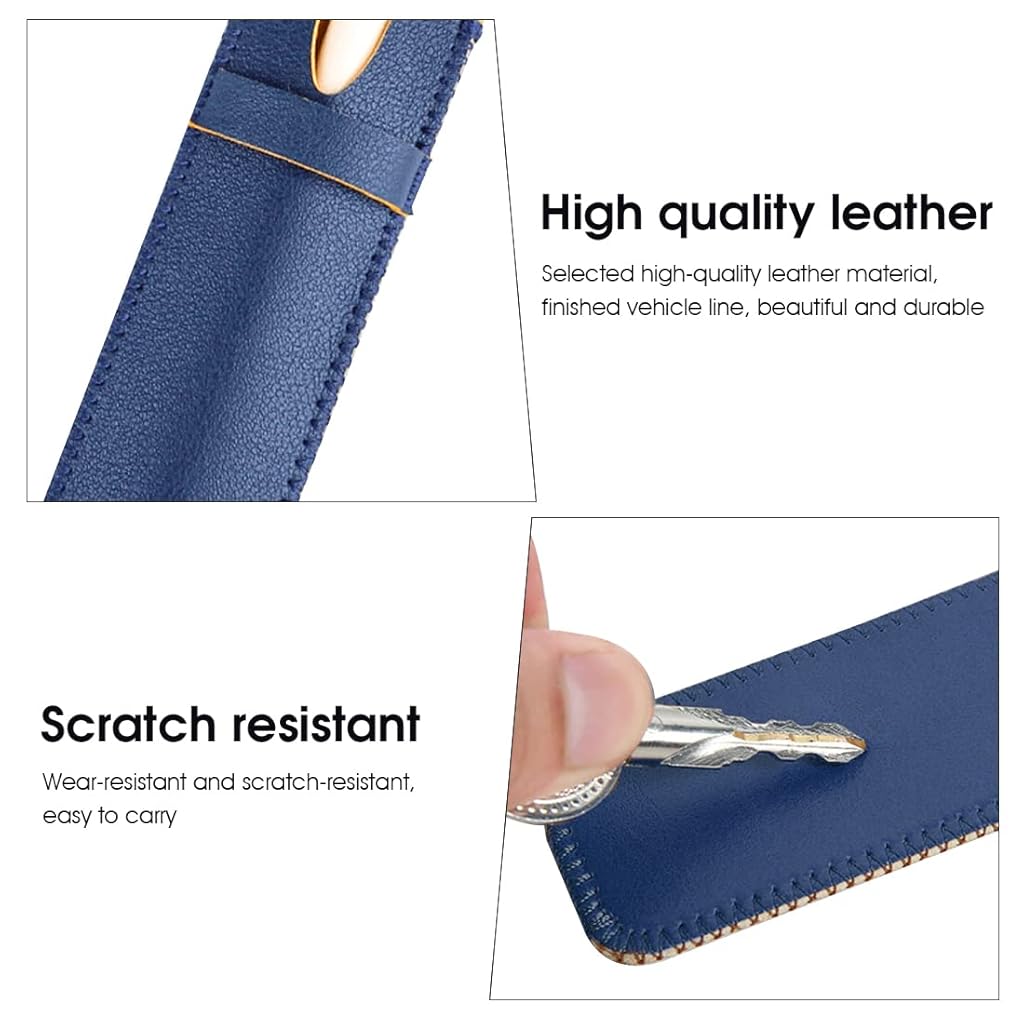 HASTHIP® Leather Protective Pencil Case for Apple Pencil Cover 1st/2nd Gen, Stylus Pen Cover, Pen Sleeve (only case)Blue Yellow