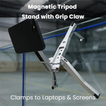 HASTHIP® Folding Phone Holder Strong Magnetic Tripod Phone Stand with Grip Claw, Robust Plastic Made, Multipurpose Phone Mount for Laptop, Screen, Desk, Travel, Home Office