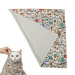 HASTHIP® 27.5'' Cat Swaddle Wrap with Self-Closure, Pet Grooming Restraint Towel, Anti-Scratch Cat Bath Wrap for Nail Trimming, Vet Care & Medication Handling, Tablet, Laptop & Camera Protection