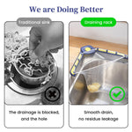 HASTHIP Kitchen Sink Strainer with 50pcs Filter Mesh Bags featuring Folding Self Adhesive Rack | Modern Space Saving Design