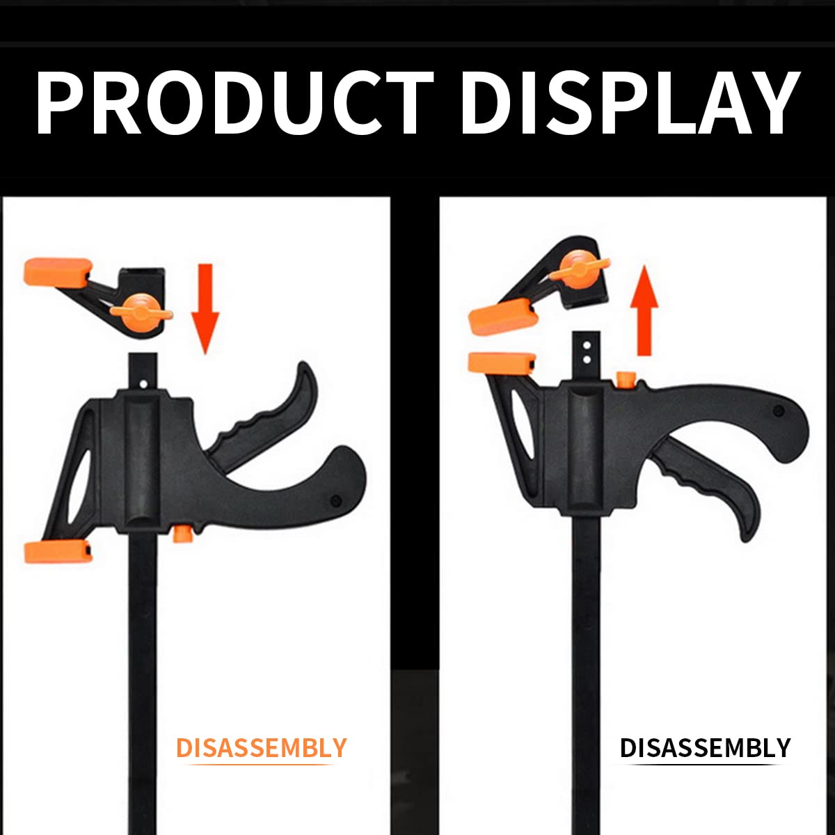 HASTHIP Quick Grip Clamp Set for Woodworking with Quick Release and Anti Scratch Pads | 8PCS 4 Inch Heavy Duty Nylon and Steel
