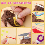 HASTHIP® 109Pcs Crochet Hooks Set, Crochet Hooks Set with Case, Coloured Ergonomic Crochet Hooks and Crochet Needle Accessories, Crochet Needles Kit for Beginners and Crochet Hook Lovers