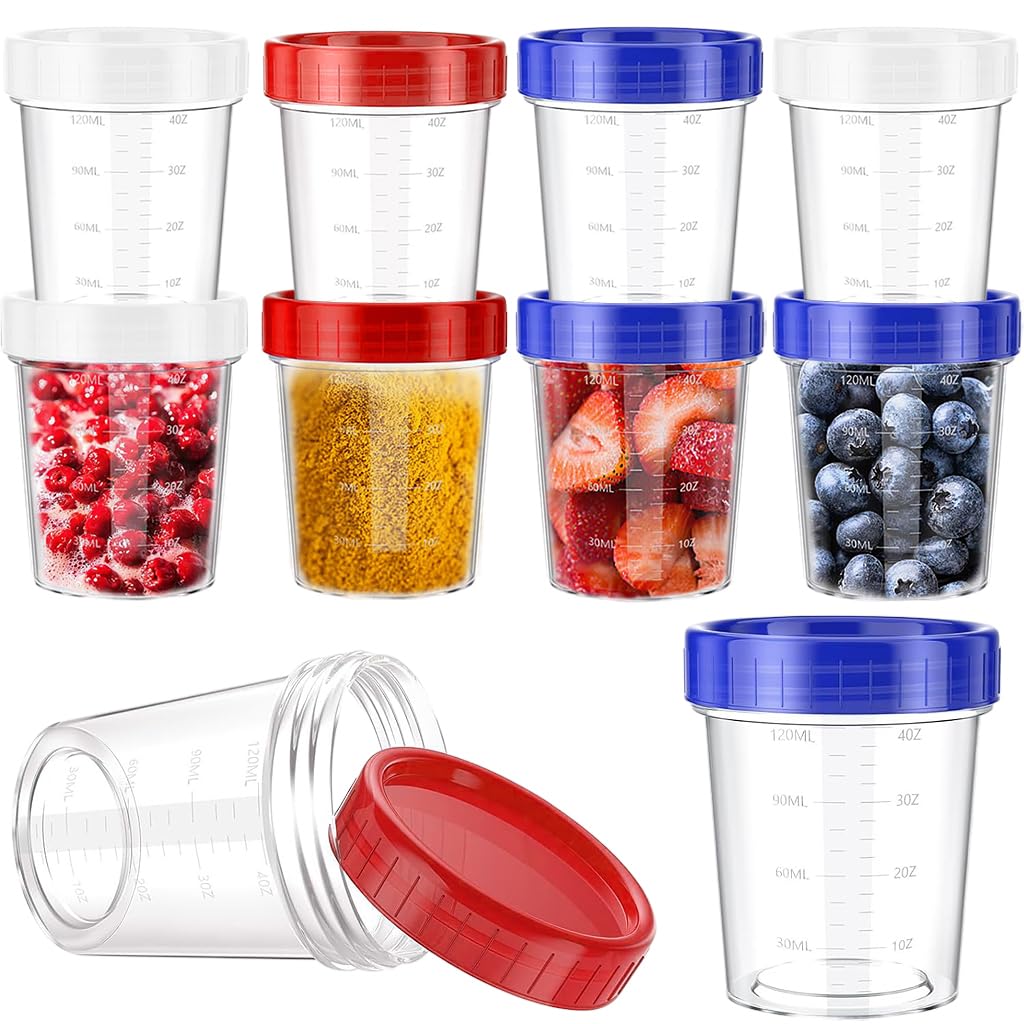 HASTHIP Salad Dressing Container to Go 10 Pack 4oz with Leakproof Screw Lids | Reusable Food Grade PP Cups for Bento Lunch Box