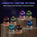 3D Solar System Crystal Ball Night Light, 7 Colors Change Glass Ball Lamp with LED Light Wooden Base, Solar System Lamp for Bedroom Home Decor, Birthday Astronomy Space Gifts for Kids Friend