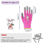 HASTHIP Kids Gardening Gloves for Outdoor Play with Protective Rubber Coating | 3 Pairs for Ages 5–9