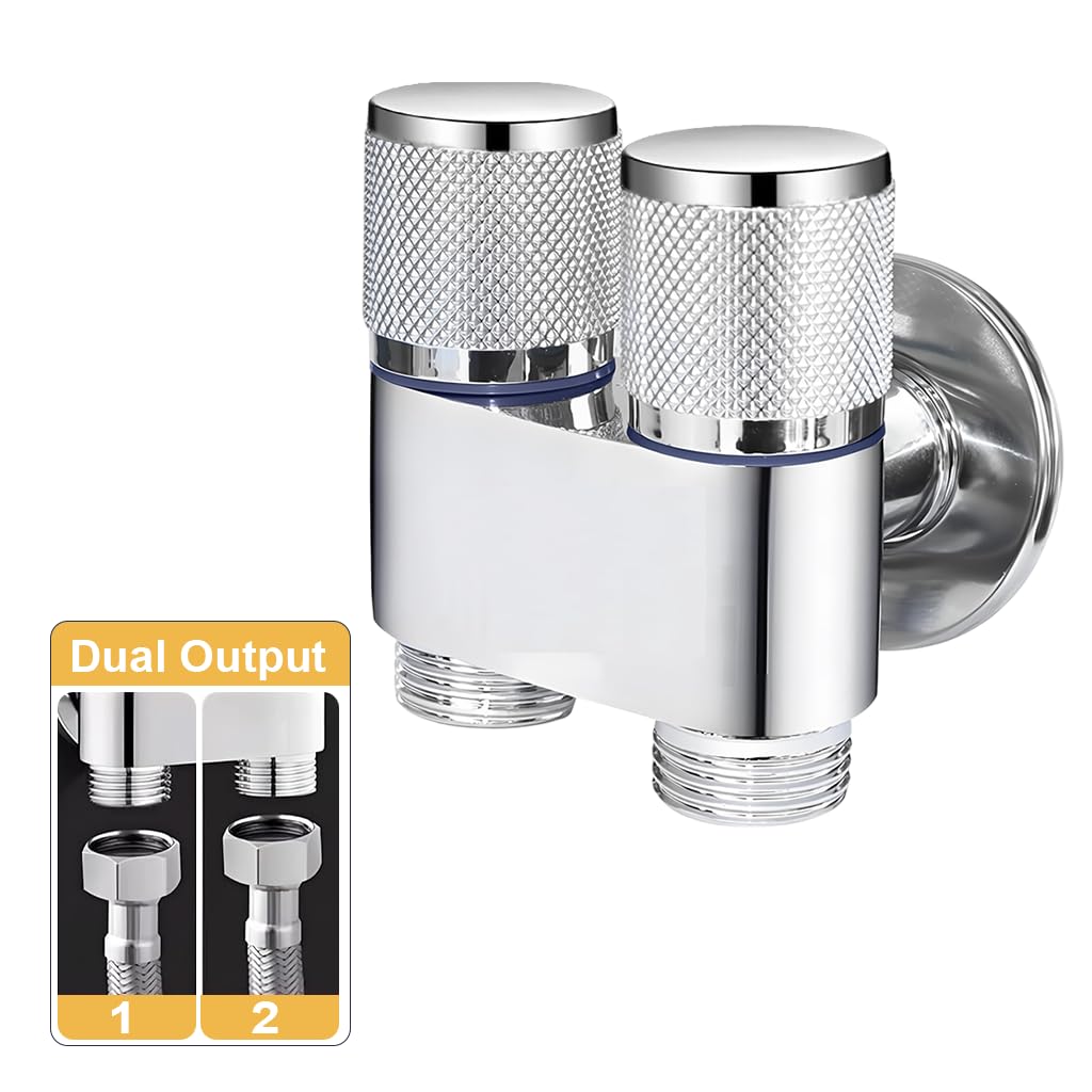 HASTHIP Hose Splitter for Garden and Laundry featuring 2 in 1 Dual Control Valve | Stainless Steel