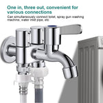 HASTHIP 3 in 1 Flush Wall Faucet for Laundry and Household Use with Divided Valve | Stainless Steel Space Saving Design