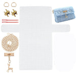 HASTHIP DIY Knitting Crochet Bags Kit for Handmade Shoulder Bag 20 x 13 x 6 cm featuring Plastic Mesh Canvas and Metal Accessories | Ideal Gift for Women