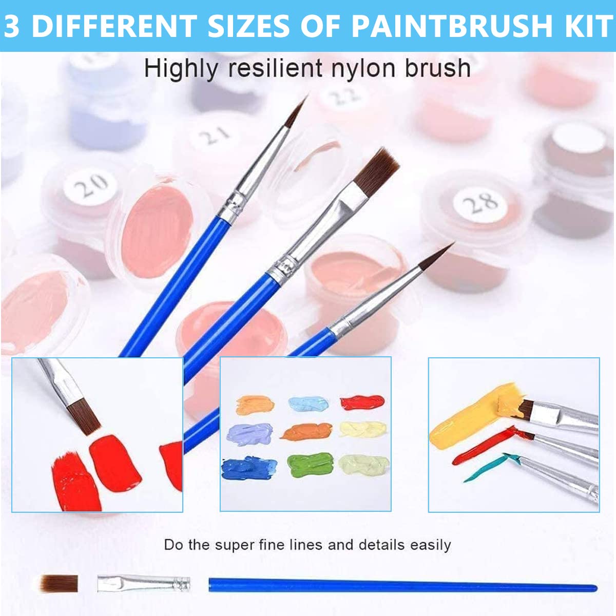 HASTHIP Paint by Numbers Kit for DIY Wall Art with 40×50 cm Canvas and Brushes | Beige