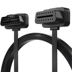 HASTHIP® Cable de Extensión OBD2 23.6'' 16 Pines Macho a Hembra,Cable Adaptador de Diagnóstico Automotriz Compatible con Escáner,Herramientas Código y Dispositivos Monitoreo