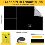 HASTHIP Blackout Window Shade for Car and Home with Self Adhesive Hook and Loop | 1.45x2m UV Protection 420D Oxford Cloth