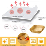 HASTHIP® 50PCS Air Fryer Paper Sheets Disposable Liner for Microwave Oil-Proof Parchment for Frying Baking Cooking Roasting 6.3 Inches Brown Free Size