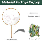 HASTHIP DIY Hand Fan Material Art Kit for Creative Embroidery with Wooden Handle and Tassel | Ideal Mother’s Day Gift