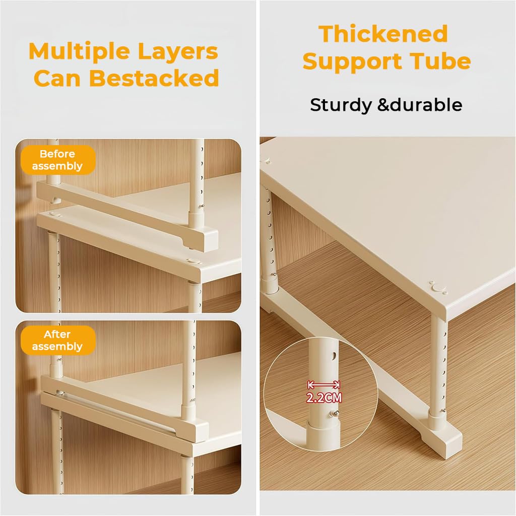 HASTHIP Adjustable Wardrobe Storage Shelf Organizer