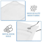 HASTHIP Mesh Shower Caddy Organizer with 6 Pockets and Metal Hooks featuring Quick Drying Mesh | White Bathroom Storage