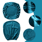 HASTHIP Seat Cover for Chair with 2 Piece Set featuring Elastic Edge Velvet Fabric Aqua Blue