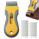 HASTHIP Retractable Metal Scraper for Stain and Glue Removal with 30PCS Blades | Wall Glass Tile Cleaning Razor