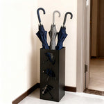 HASTHIP Metal Umbrella Holder Stand for Entryway with 16x16x42 cm Space Saving Design featuring Cut Out Clover Patterns | Black Decorative Indoor Organizer