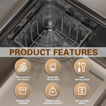 HASTHIP Stainless Steel Kitchen Sink Organizer for Bathroom and Kitchen | 5.27x5.27x3.54 in Rust‑Resistant Multi‑Compartment Design
