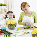 HASTHIP Kids Kitchen Set 20 Pcs for Baking and Cooking with Stainless Steel Crinkle Cutter | Safe DIY Tools for Toddlers and Children