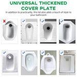 HASTHIP Squat Toilet Cover with Removable Drain Lid featuring Lifting Handle 30x50cm White