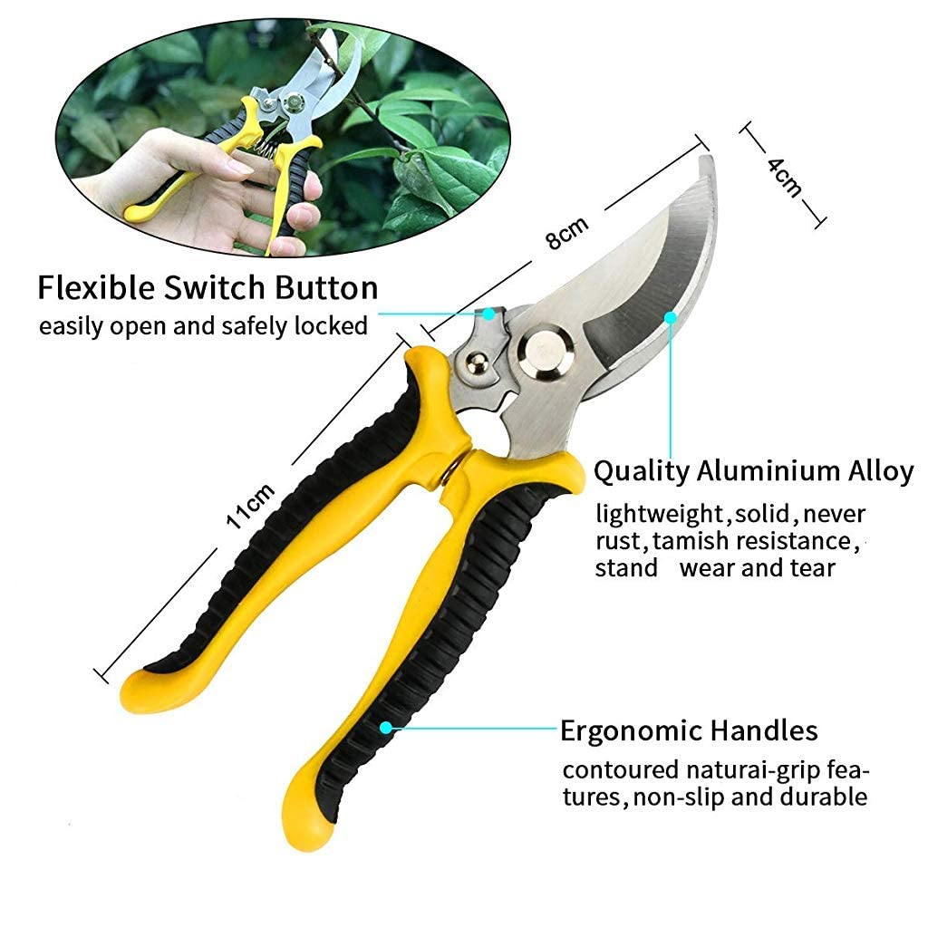 HASTHIP Gardening Tools Kit 5 Pcs for Digging and Planting with Ergonomic Handles & Gloves