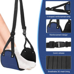 HASTHIP Airplane Footrest for Travel with Adjustable Straps and Wide Hammock Design | Blue