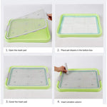 HASTHIP® Bandeja Sanitaria para Perros, Inodoro Interior para Cachorros con Rejilla Antiderrame, Caja de Entrenamiento Portátil, Plástico Resistente, Mantiene Patas Secas y Piso Limpio (19x1