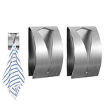 HASTHIP Grip Towel Holder for Bathroom and Kitchen featuring V Shape Slot Design | 2Pcs Stainless Steel Self Adhesive Wall Hook