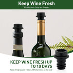 HASTHIP® Wine Vacuum Pump with 4 Stoppers, Wine Preservation Pump Wine Vacuum Pump, Wine Saver, Universal Wine Vacuum Saver Sealer, Wine Supplies