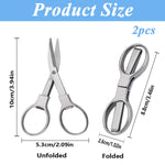 HASTHIP Folding Scissors for Travel and Home Use with Retractable Design | 2pcs Stainless Steel Blades