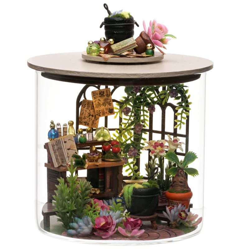 HASTHIP® Casa de Muñecas en Miniatura Kit DIY Botella de Ensueño con Muebles Creativos Artesanía Regalo Decoración